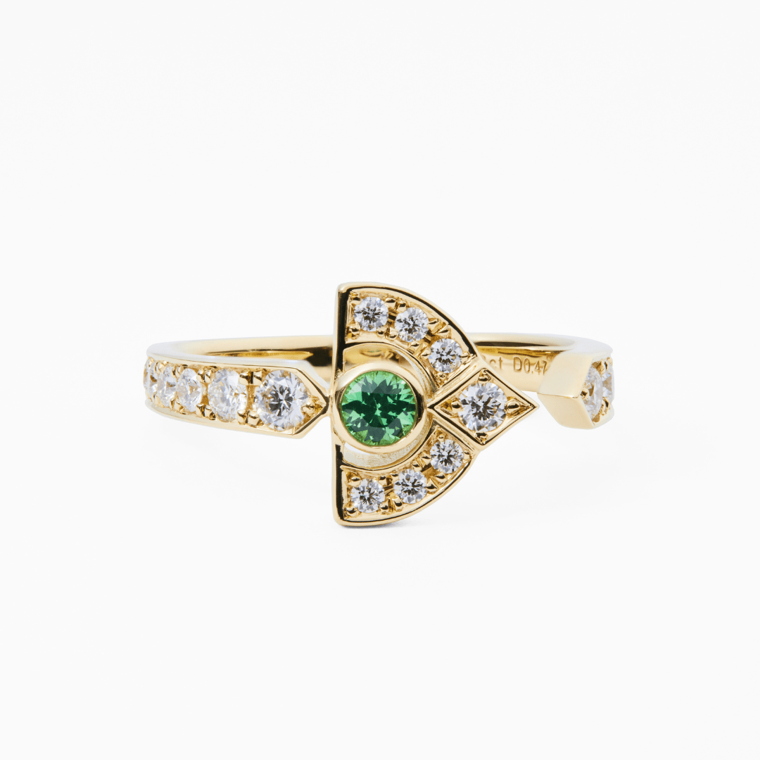 ART DECO Green Garnet Ring - LARICH