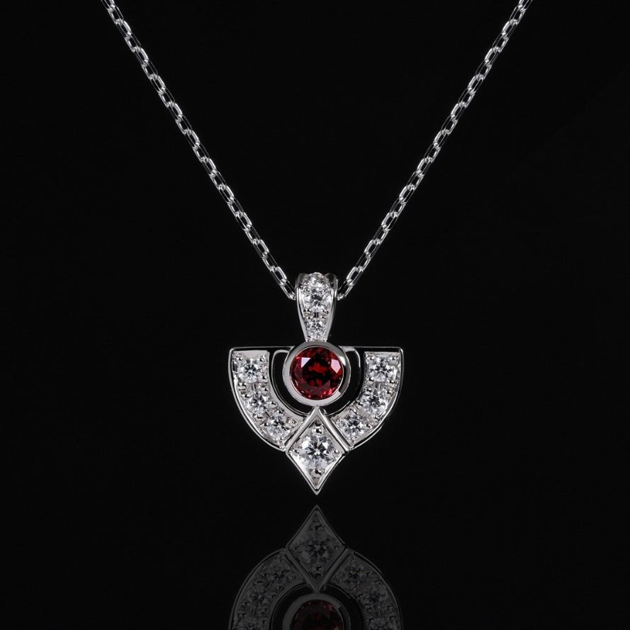 ART DECO Red Spinel Necklace - LARICH