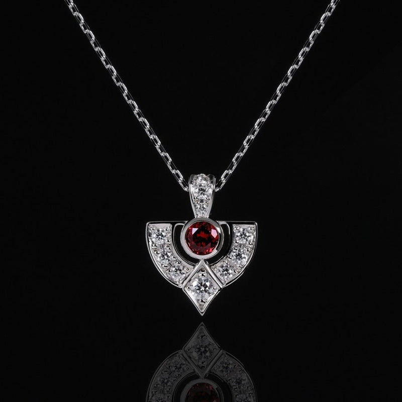 ART DECO Red Spinel Necklace - LARICH
