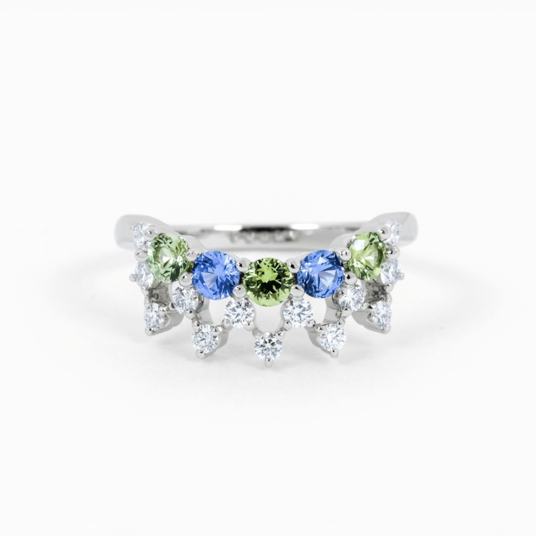 CINQ Blue & Green Sapphire Ring - LARICH