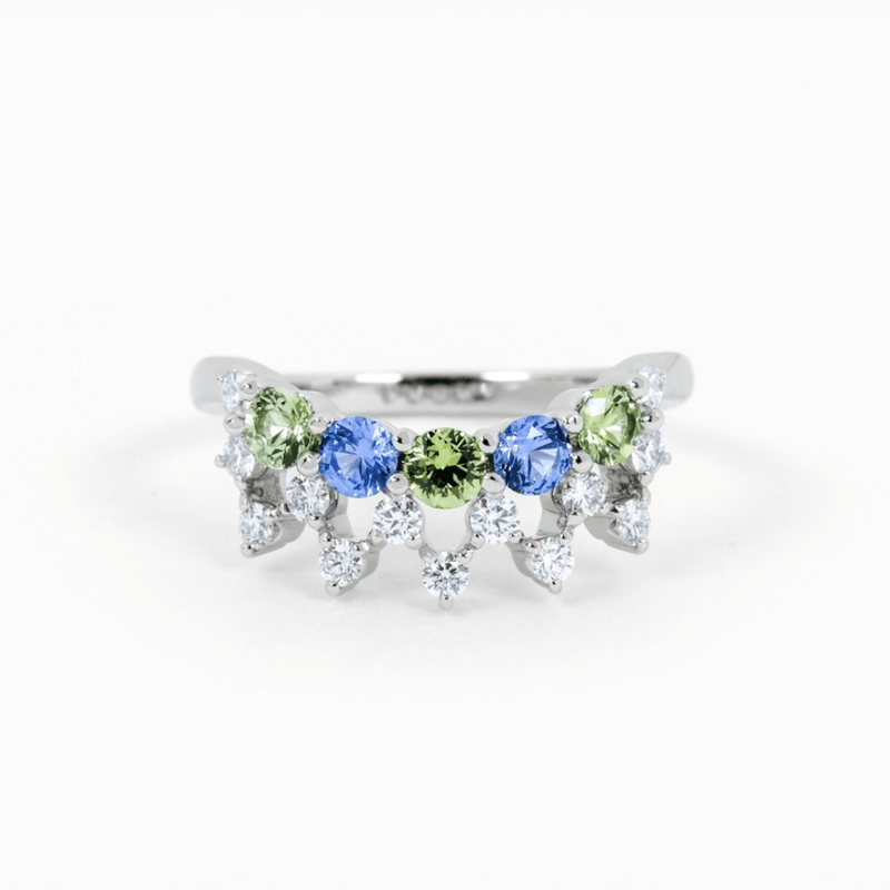 CINQ Blue & Green Sapphire Ring - LARICH