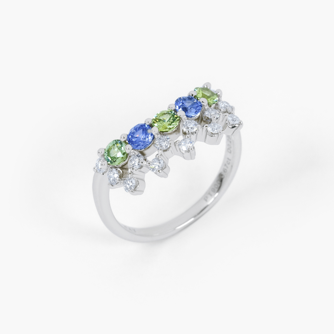 CINQ Blue & Green Sapphire Ring - LARICH