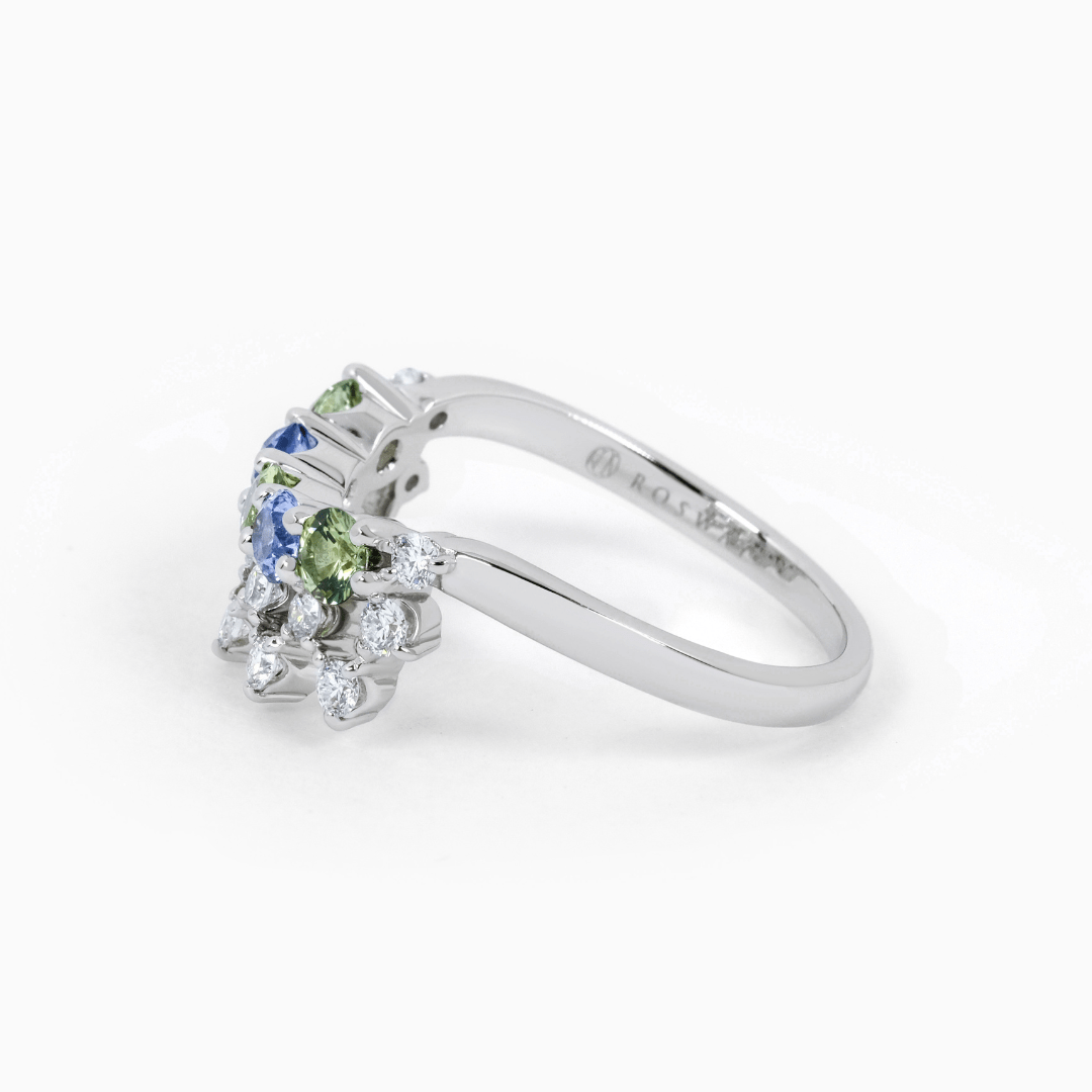 CINQ Blue & Green Sapphire Ring - LARICH